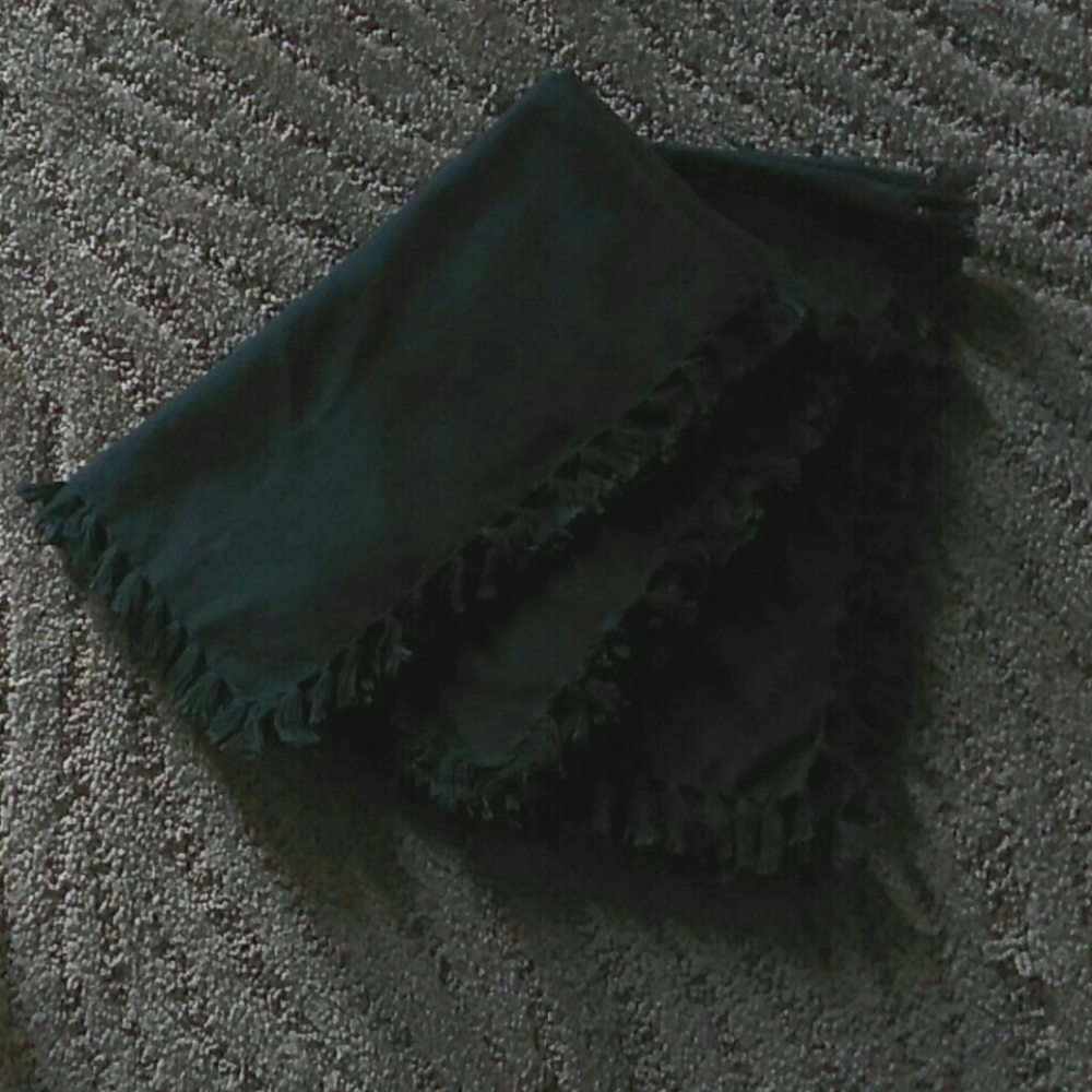 Black Fringed Square Cloth Napkins